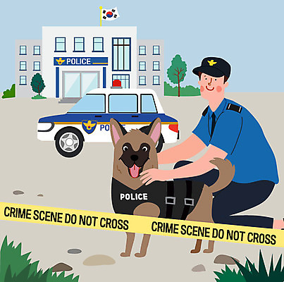 남자 반려견 일러스트 한명 사람 반려동물 경찰 강아지 경찰차 경찰서 반려 남자한명만 경찰견 국내일러스트 AI파일 동물 직업 1 자동차 개 남자만 파일형식 벡터
