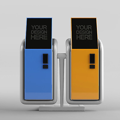 PSD 편집이미지 사람없음 3D소스 3D 두개 입체 디지털합성 오브젝트 주문 무인 무인기계 무인화 오브제 키오스크 목업 편집소스 블랙미러 편집3D 2 스크린 파일형식