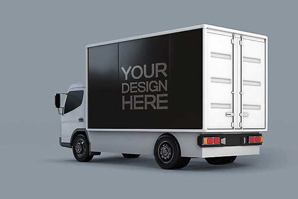 PSD 편집이미지 광고판 사람없음 한개 3D소스 3D 트럭 입체 디지털합성 오브젝트 전광판 무인 오브제 키오스크 목업 편집소스 블랙미러 이동식광고판 편집3D 1 자동차 알림판 스크린 판 파일형식
