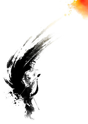 PSD 응시 남자 일러스트 캘리그라피 붓터치 화살 한명 들기 사람 성인 목표 결심 활 번짐 남자한명만 국내일러스트 1 시선 컨셉 모션 남자만 파일형식 효과