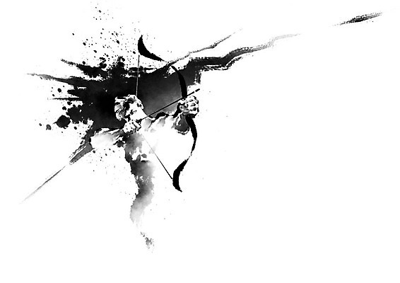 PSD 남자 일러스트 캘리그라피 붓터치 화살 한명 사람 성인 당기기 과녁판 목표 결심 활 번짐 조준 활시위 남자한명만 국내일러스트 1 컨셉 모션 남자만 파일형식 효과