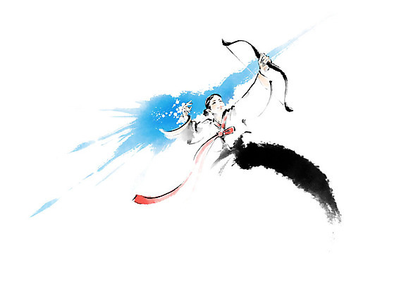 PSD 여자 일러스트 캘리그라피 붓터치 화살 한명 사람 성인 목표 결심 활 번짐 조준 활쏘기 활시위 여자한명만 국내일러스트 1 컨셉 모션 여자만 파일형식 효과