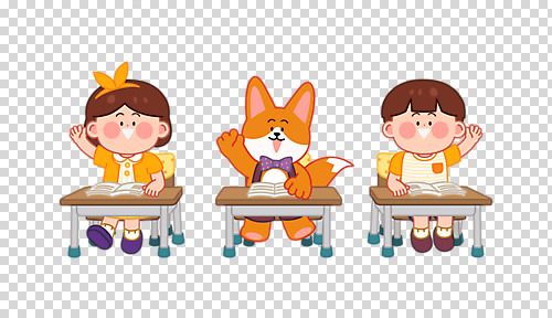 전신 편집 편집이미지 여자 어린이교육 교육 남자 어린이 의자 교실 수업 미소 누끼 앉기 두명 손들기 유치원 발표 책상 여우 PNG 어린이만 편집소스 가구 포유류 학교 모션 표정 사람 파일형식