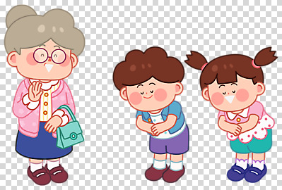 전신 편집 편집이미지 여자 어린이교육 교육 남자 어린이 서기 미소 누끼 세명 유치원 예절 인사 PNG 노인공경 편집소스 모션 표정 사람 파일형식
