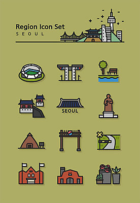 나무 아이콘 공원 꽃 화분 여행 벤치 유적지 서울 사람없음 초록색 세트 동상 라인아트 기와지붕 한옥마을 올림픽공원 평화의문 홍살문 서대문형무소 월드싸커경기장 2D아이콘 AI파일 식물 공공시설 선 컬러 고건축 의자 지붕 한옥 한국 기와 조형물 마을 경기장 전통문 기념물 파일형식 벡터