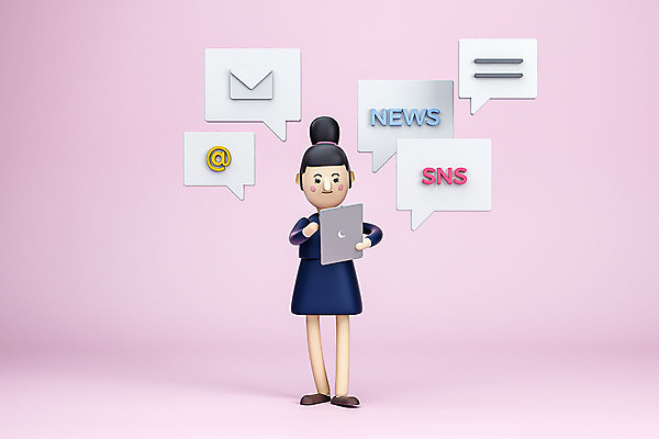 PSD 편집이미지 여자 분홍색 백그라운드 말풍선 비즈니스 3D캐릭터 한명 성인 태블릿 3D소스 3D 비즈니스우먼 뉴스 이메일 디지털합성 문자메시지 성인여자한명만 편집소스 편집3D 캐릭터 1 컬러 사람 전자제품 스마트기기 직장인 메시지 여자한명만 성인여자만 파일형식