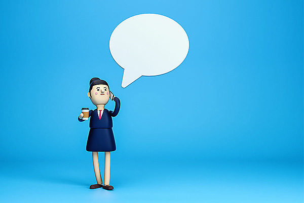 PSD 편집이미지 여자 커피 백그라운드 말풍선 비즈니스 3D캐릭터 한명 성인 파란색 3D소스 3D 비즈니스우먼 디지털합성 통화 성인여자한명만 편집소스 편집3D 캐릭터 1 음료 컬러 모션 사람 직장인 여자한명만 성인여자만 파일형식