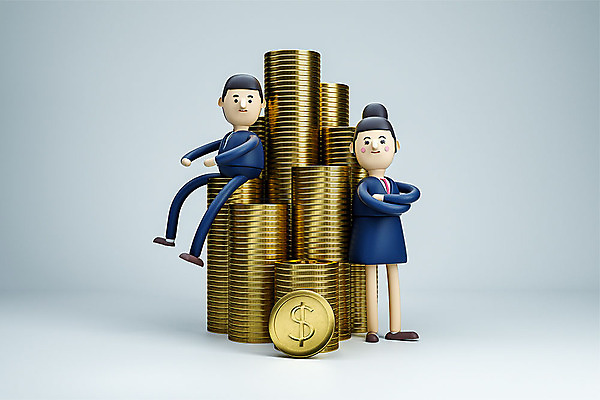 PSD 편집이미지 여자 남자 백그라운드 비즈니스 3D캐릭터 성인 두명 금융 경제 3D소스 3D 달러 동전 회색 비즈니스맨 비즈니스우먼 디지털합성 성인만 편집소스 편집3D 캐릭터 컬러 돈 사람 직장인 파일형식