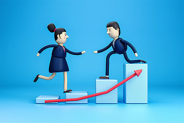 PSD 편집이미지 여자 남자 화살표 백그라운드 비즈니스 3D캐릭터 성인 두명 파란색 3D소스 3D 도움 비즈니스맨 비즈니스우먼 디지털합성 상승 성인만 편집소스 편집3D 캐릭터 컬러 컨셉 사람 직장인 파일형식