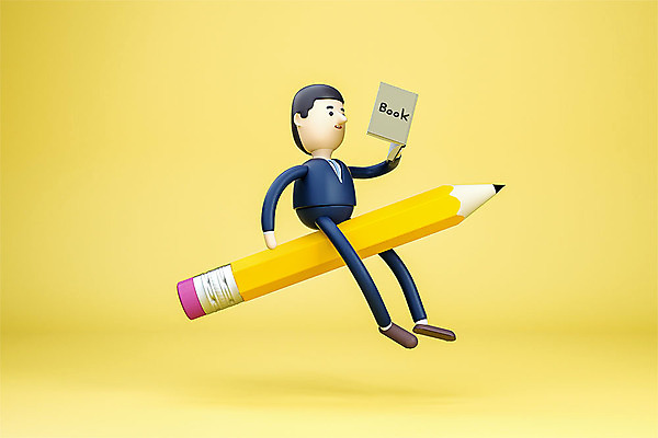 PSD 편집이미지 남자 백그라운드 비즈니스 3D캐릭터 한명 성인 책 연필 노란색 3D소스 3D 비즈니스맨 디지털합성 성인남자한명만 편집소스 편집3D 캐릭터 1 컬러 학용품 사람 필기구 직장인 남자한명만 성인남자만 파일형식