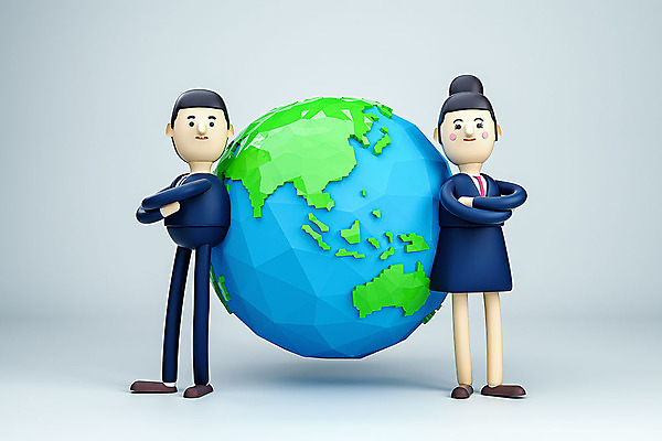PSD 편집이미지 여자 남자 지구 백그라운드 비즈니스 3D캐릭터 성인 두명 지구본 3D소스 3D 글로벌비즈니스 회색 비즈니스맨 비즈니스우먼 디지털합성 성인만 편집소스 편집3D 캐릭터 컬러 사람 글로벌 직장인 파일형식