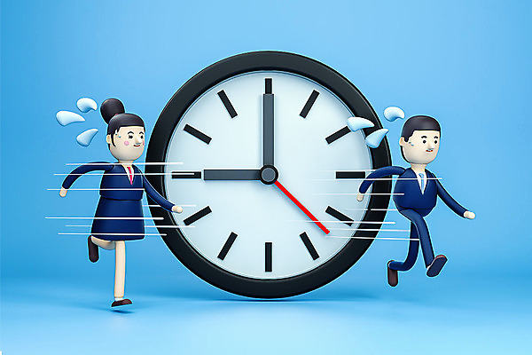 PSD 편집이미지 여자 남자 시계 백그라운드 비즈니스 3D캐릭터 성인 두명 파란색 달리기 3D소스 3D 비즈니스맨 비즈니스우먼 지각 디지털합성 땀 성인만 편집소스 편집3D 캐릭터 컬러 모션 사람 직장인 파일형식