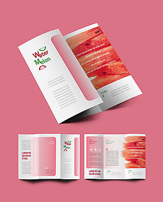 템플릿 ZIP 리플렛 분홍색 과일 여름음식 수박 팜플렛 사람없음 그래픽 정보 인디자인 INDD 이미지템플릿 음식 컬러 파일형식 여름_계절