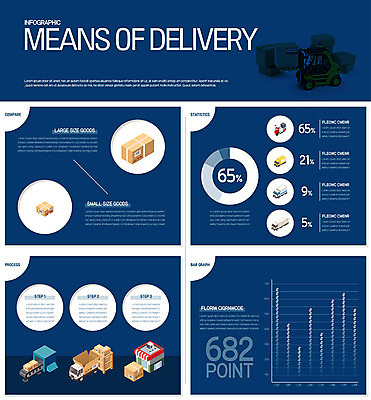 일러스트 그래프 사람없음 파란색 상자 인포그래픽 트럭 화물 운송업 배송 기중기 택배 국내일러스트 AI파일 산업 컬러 자동차 중장비 파일형식 벡터