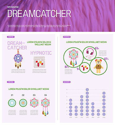 일러스트 그래프 사람없음 약 보라색 희망 곰인형 인포그래픽 깃털 소원 드림캐쳐 국내일러스트 AI파일 감정 인형 컬러 의학 장식 파일형식 벡터