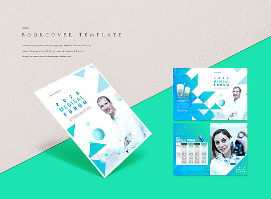 PSD 서양인 외국인 템플릿 표지디자인 북디자인 출판디자인 여자 표지 남자 ZIP 내지 리플렛 북커버 의학 병원 사람 팜플렛 세명 30대 팔짱 의사 민트색 성인만 이미지템플릿 컬러 모션 인종 장년 의료진 파일형식