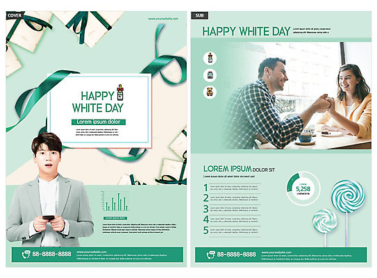 서양인 외국인 템플릿 커플 여자 남자 ZIP 리본 리플렛 화이트데이 사탕 선물 사람 20대 성인 세명 한국인 전단템플릿 전단 청록색 성인만 인디자인 INDD 이미지템플릿 컬러 관계 데이이벤트 디저트 동양인 인종 청년 홍보물 파일형식