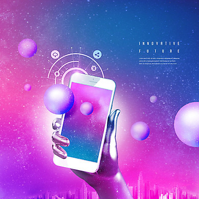 PSD 편집이미지 손 산업 미래 들기 사람없음 신체부위 스마트폰 보라색 원형 로봇 혁명 로봇팔 미래산업 이미지편집 도형 컬러 컨셉 모션 사람 핸드폰 스마트기기 파일형식