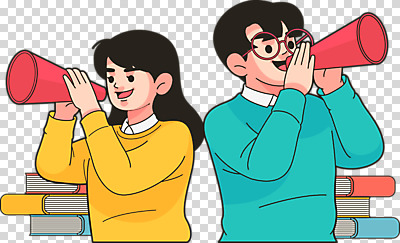 편집 편집이미지 여자 남자 누끼 두명 책 확성기 외침 모집 PNG 재수 재수생 편집소스 학생 사람 소리 수능 파일형식