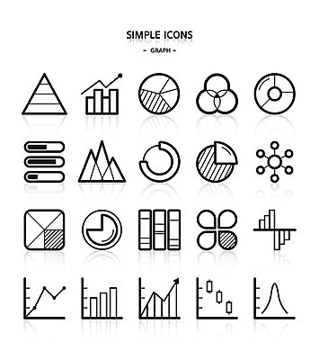아이콘 그래프 사람없음 세트 하락 막대그래프 심플아이콘 상승 원그래프 꺾은선그래프 성장그래프 통계그래프 2D아이콘 AI파일 컨셉 통계 파일형식 벡터