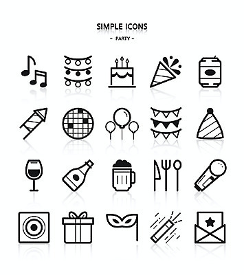 아이콘 식기 음료 음표 맥주 폭죽 선물 가면 사람없음 파티 케이크 와인 스피커 고깔모자 샴페인 마이크 심플아이콘 초대장 미러볼 풍선 가랜드 2D아이콘 AI파일 모자_잡화 기호 음악 음향기기 디저트 카드_감사 주류 이벤트 장식 파티용품 파일형식 벡터