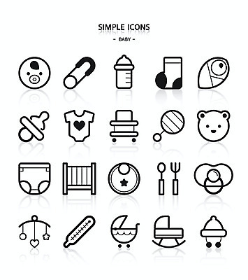 아이콘 옷 인형 포크 양말 털모자 사람없음 숟가락 아기 젖병 온도계 체온계 노리개젖꼭지 심플아이콘 기저귀 유모차 딸랑이 모빌 턱받이 옷핀 보행기 아기침대 포대기 2D아이콘 AI파일 모자_잡화 식기 수저 사람 아기용품 침대 파일형식 벡터