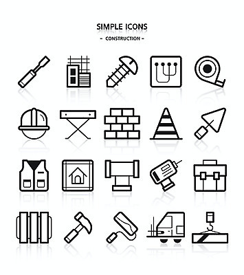 아이콘 건축 자 사람없음 건물 설계도 전선 못 드라이버 망치 안전모 공구함 심플아이콘 롤러 철근 지게차 보도블럭 배수구 보일러 시공 안전조끼 작업대 칼라콘 2D아이콘 AI파일 건축물 문구용품 건설업 공구 중장비 보행로 헬멧 안전장비 파일형식 벡터