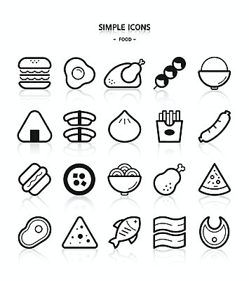 아이콘 음식 밥 피자 육류 어류 사람없음 닭고기 초밥 감자튀김 햄버거 면 소시지 꼬치 계란프라이 심플아이콘 만두 김밥 연어 베이컨 핫도그 나초 삼각김밥 2D아이콘 AI파일 식재료 감자 패스트푸드 서양음식 돼지고기 수중동물 튀김 가공식품 계란요리 일본음식 파일형식 벡터