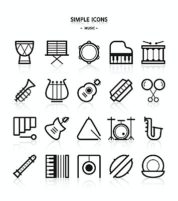 아이콘 음악 사람없음 기타 피아노 색소폰 나팔 악보 북 심플아이콘 트라이앵글 드럼 탬버린 하프 실로폰 리코더 드럼통 아코디언 하모니카 캐스터네츠 2D아이콘 AI파일 악기 현악기 문화예술 타악기 관악기 건반악기 목관악기 파일형식 벡터