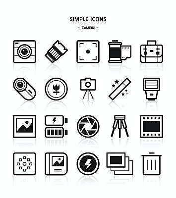 아이콘 사람없음 카메라 쓰레기통 소프트포커스 건전지 앨범 필름 심플아이콘 삼각대 캠코더 카메라렌즈 카메라가방 2D아이콘 AI파일 가방 촬영기법 전자제품 파일형식 벡터