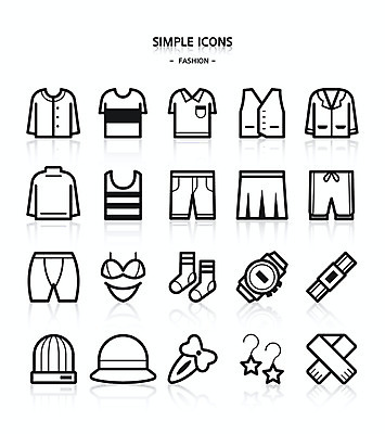 아이콘 모자 옷 패션 시계 티셔츠 바지 양말 정장 사람없음 운동복 치마 민소매 귀걸이 목도리 조끼 머리핀 속옷 터틀넥 카디건 심플아이콘 2D아이콘 AI파일 잡화 셔츠 상의 장신구 하의 외투 스웨터 파일형식 벡터