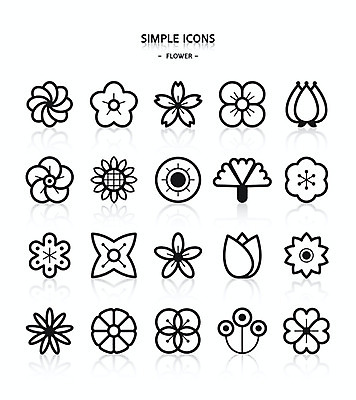 무료이미지 아이콘 꽃 꽃무늬 해바라기 사람없음 튤립 벚꽃 네잎클로버 심플아이콘 2D아이콘 AI파일 식물 무늬 클로버 파일형식 벡터