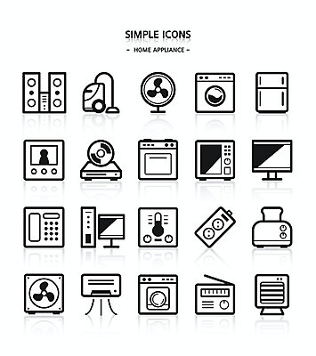 아이콘 사람없음 컴퓨터 스피커 가전제품 초인종 선풍기 콘센트 전자레인지 오븐 전기에너지 난로 에어컨 전화기 심플아이콘 라디오 냉장고 청소기 세탁기 환풍기 CD플레이어 보일러 식기세척기 토스트기 2D아이콘 AI파일 음향기기 전자제품 장비 에너지 종 레인지 난방기 청소도구 파일형식 벡터