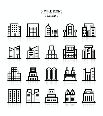 아이콘 회사 빌딩 사람없음 건물 상점 고층빌딩 심플아이콘 2D아이콘 AI파일 건축물 비즈니스 파일형식 벡터