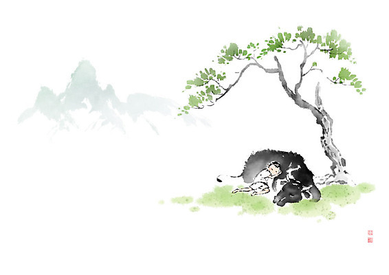 PSD 나무 한마리 남자 어린이 일러스트 캘리그라피 붓터치 휴식 산 뿔 한명 사람 소년 잔디 친구 기댐 나뭇가지 잠 소 번짐 사색 소년한명만 국내일러스트 식물 1 컨셉 생각 포유류 관계 모션 남자한명만 소년만 파일형식 효과