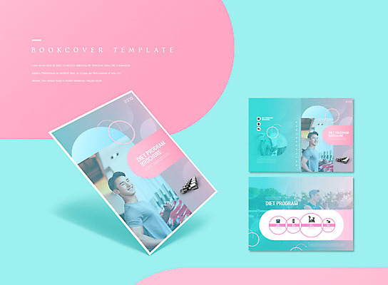 PSD 템플릿 표지디자인 북디자인 출판디자인 표지 남자 ZIP 내지 리플렛 분홍색 다이어트 북커버 웃음 사람 팜플렛 20대 성인 세명 운동 아령 헬스장 한국인 즐거움 민트색 성인남자만 이미지템플릿 감정 컬러 표정 건강 동양인 청년 헬스 남자만 성인만 파일형식