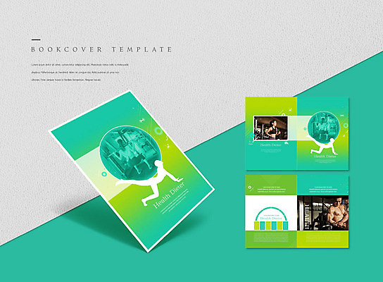 PSD 템플릿 표지디자인 북디자인 출판디자인 여자 표지 남자 ZIP 내지 리플렛 다이어트 북커버 건강 한명 사람 팜플렛 상반신 20대 성인 두명 초록색 운동 헬스 한국인 런닝머신 성인만 이미지템플릿 1 컬러 동양인 청년 운동기구 파일형식