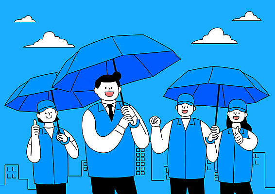 여자 남자 일러스트 우산 들기 사람 여러명 상반신 성인 파란색 최고 선거 공정 선거활동 공정선거 선거홍보 후보 대통령선거 국내일러스트 AI파일 컬러 다수 모션 민주주의 파일형식 벡터