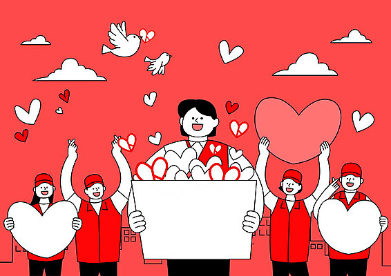 여자 남자 일러스트 들기 사람 여러명 상반신 성인 건물 빨간색 상자 팻말 하트 선거 비둘기 공정 선거활동 공정선거 선거홍보 후보 대통령선거 국내일러스트 AI파일 모양 건축물 컬러 다수 모션 조류 프레임 민주주의 파일형식 벡터