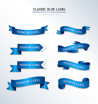 도형 리본 일러스트 프레임 사람없음 세트 라벨 고급 클래식블루 국내일러스트 AI파일 컨셉 파란색 파일형식 벡터 트랜드컬러