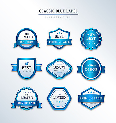 도형 리본 일러스트 프레임 사람없음 세트 라벨 원형 고급 다각형 클래식블루 국내일러스트 AI파일 컨셉 파란색 파일형식 벡터 트랜드컬러