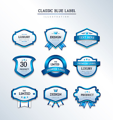 도형 리본 일러스트 프레임 사람없음 세트 라벨 원형 고급 다각형 클래식블루 국내일러스트 AI파일 컨셉 파란색 파일형식 벡터 트랜드컬러