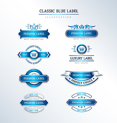 도형 리본 일러스트 프레임 사람없음 세트 라벨 원형 고급 다각형 클래식블루 국내일러스트 AI파일 컨셉 파란색 파일형식 벡터 트랜드컬러