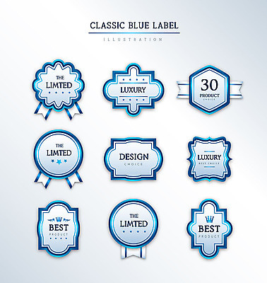 도형 리본 일러스트 프레임 사람없음 세트 라벨 원형 고급 다각형 클래식블루 국내일러스트 AI파일 컨셉 파란색 파일형식 벡터 트랜드컬러