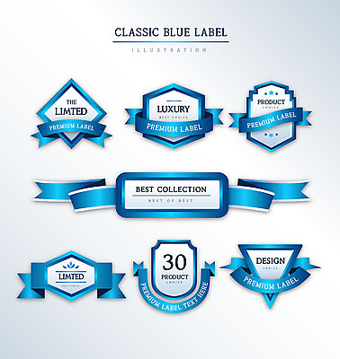 도형 리본 일러스트 프레임 사람없음 세트 라벨 고급 삼각형 다각형 클래식블루 국내일러스트 AI파일 컨셉 파란색 파일형식 벡터 트랜드컬러