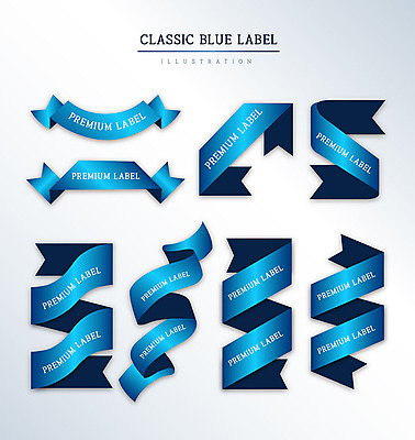 도형 리본 일러스트 프레임 사람없음 세트 라벨 고급 클래식블루 국내일러스트 AI파일 컨셉 파란색 파일형식 벡터 트랜드컬러