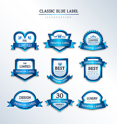 도형 리본 일러스트 프레임 사람없음 세트 라벨 하트 고급 다각형 클래식블루 국내일러스트 AI파일 모양 컨셉 파란색 파일형식 벡터 트랜드컬러