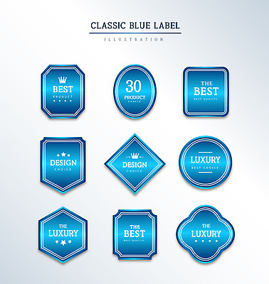 도형 일러스트 프레임 사람없음 세트 라벨 원형 고급 다각형 클래식블루 국내일러스트 AI파일 컨셉 파란색 파일형식 벡터 트랜드컬러