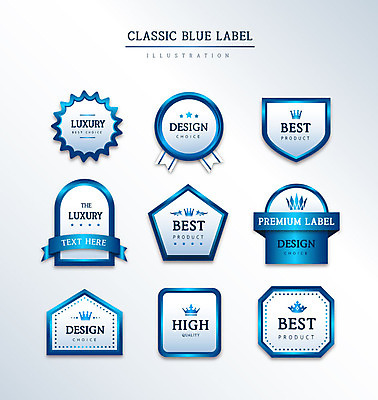 도형 일러스트 프레임 사람없음 세트 라벨 원형 고급 다각형 클래식블루 국내일러스트 AI파일 컨셉 파란색 파일형식 벡터 트랜드컬러