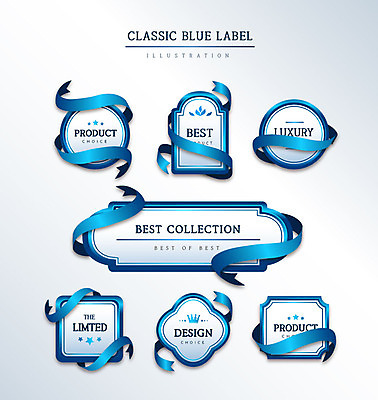 도형 리본 일러스트 프레임 사람없음 세트 라벨 원형 고급 다각형 클래식블루 국내일러스트 AI파일 컨셉 파란색 파일형식 벡터 트랜드컬러